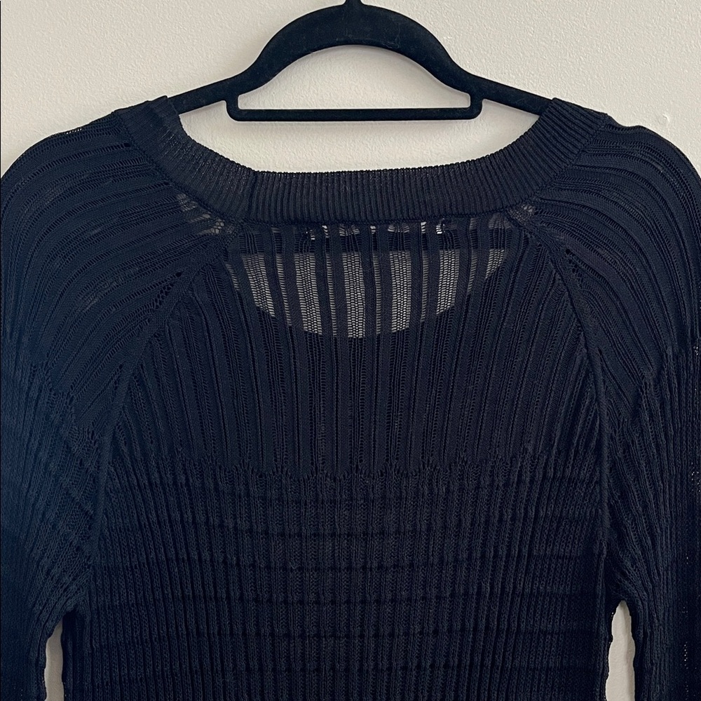 Rachel Roy black thin sweater crew neck size small - Picture 8 of 13